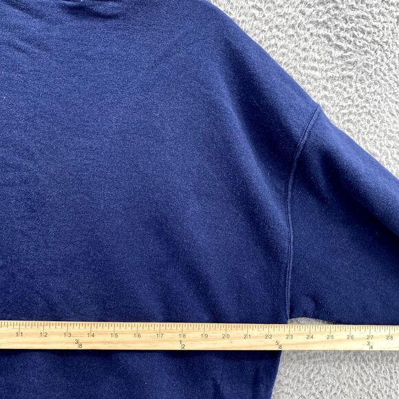 Vintage Jerzees Sweater Men's XL Navy Crew Neck 90s Single Stitch Wolf Full Moon - Picture 8 of 10